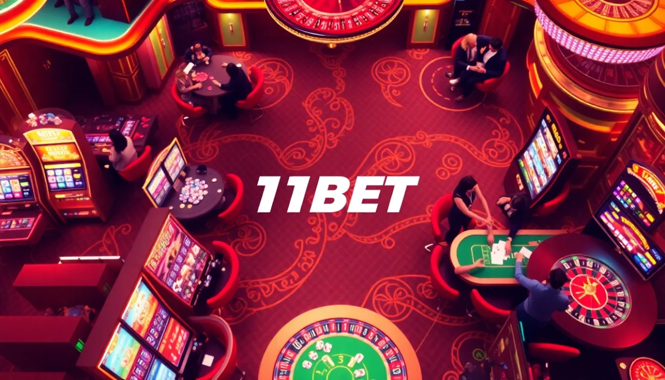 Experience thrilling betting at 11BET with vibrant casino tables, cards, and action-packed gaming events.